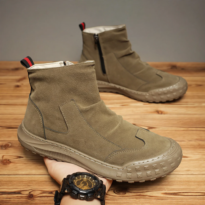 Herren-Martinstiefel, gefüttert, in Wildleder-Optik
