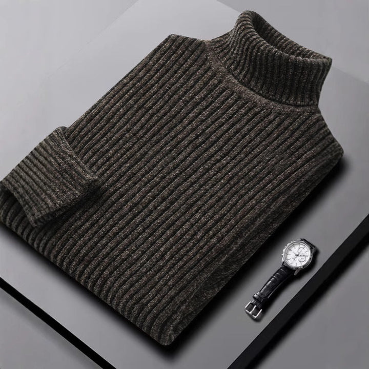 Herren-Chenille-Pullover mit hohem Kragen