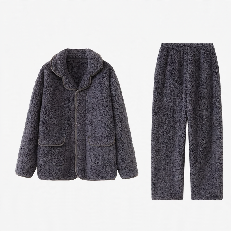 Herren-Schlafanzug, Lammfleece-Imitat, Winter