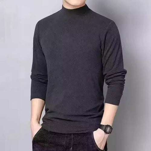 Herren-Langarmshirt mit Stehkragen, gefüttert