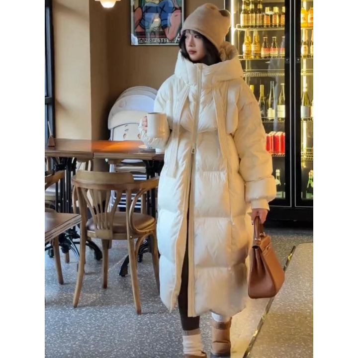Lange Damen-Winterjacke im koreanischen Stil