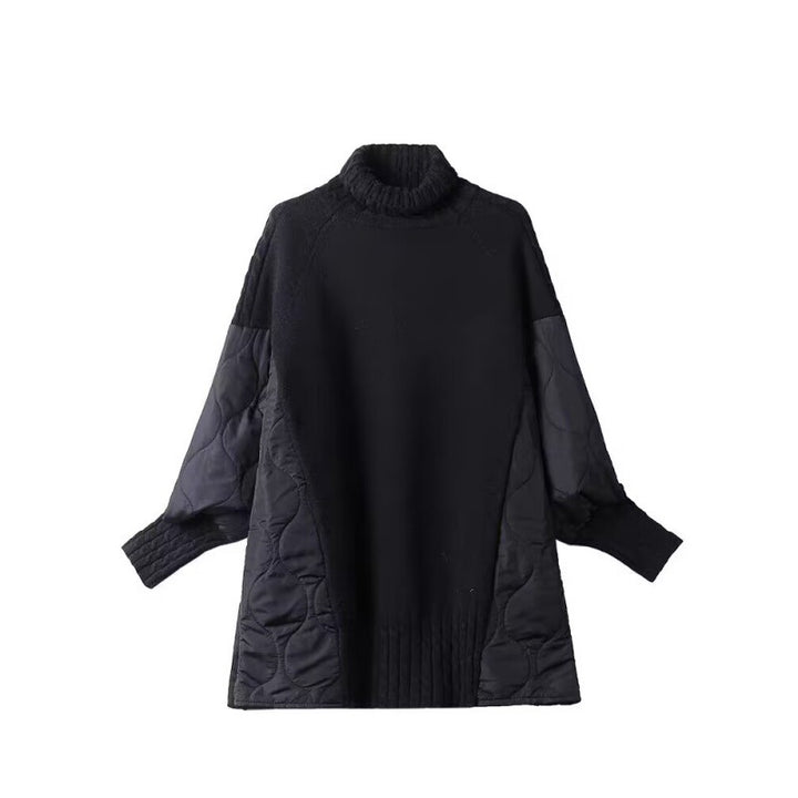Damen-Pullover, Stehkragen, Fake-Zweiteiler-Optik, Winter