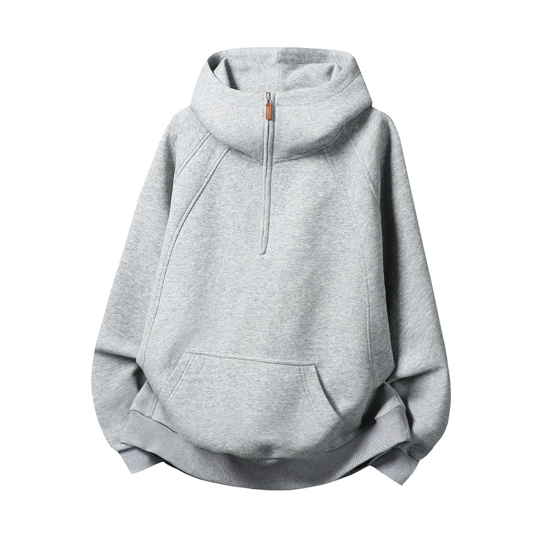 Unisex-Kapuzenpullover mit Reißverschluss und Stehkragen