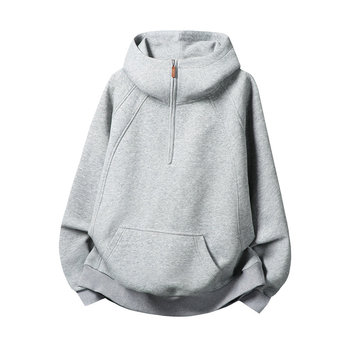 Unisex-Kapuzenpullover mit Reißverschluss und Stehkragen