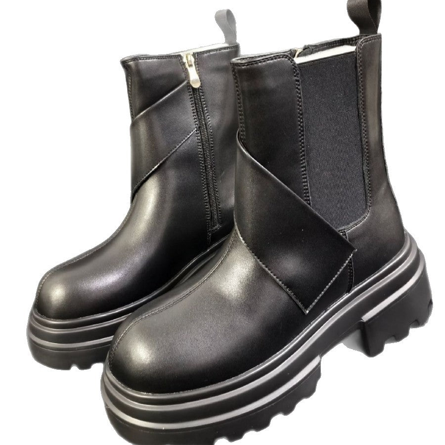 Herren-Chelsea-Stiefel, gefüttert, mit Plateau