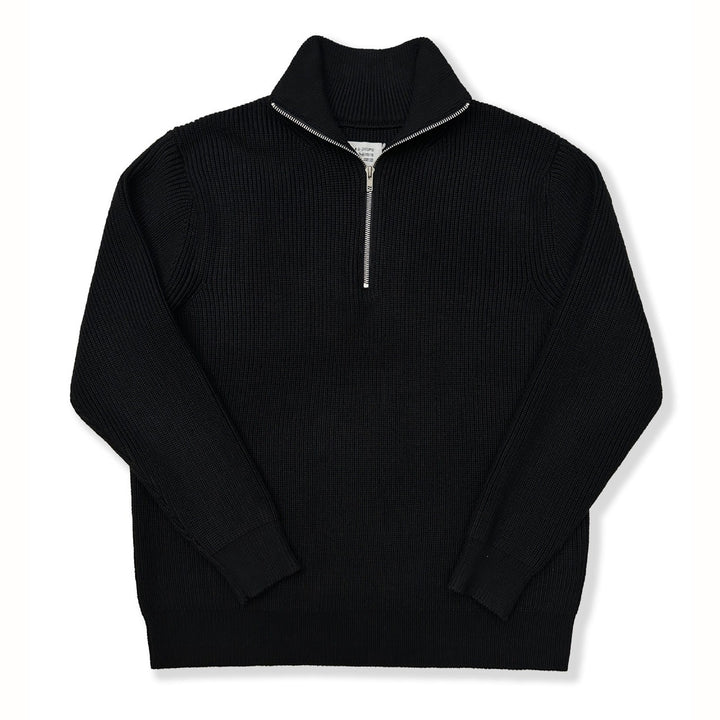 Unisex-Strickpullover mit Reißverschluss, Baumwollmischung