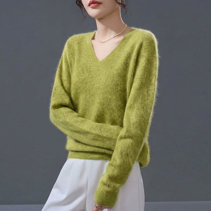 Damen-Strickpullover aus weichem Woll-Kaschmir-Mix