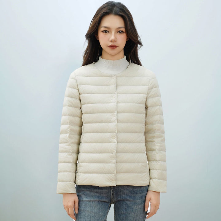 Leichte Damen-Daunenjacke, schlichtes Design
