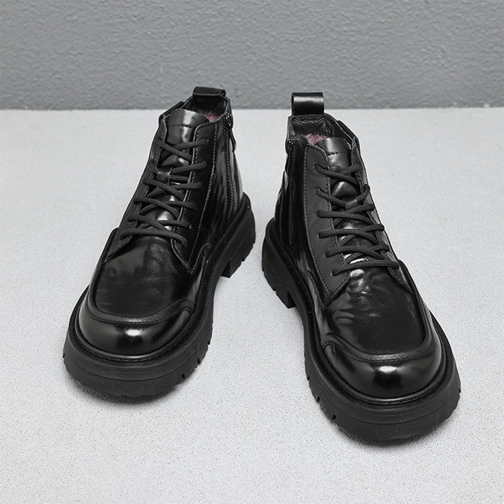 Herren-Martinsstiefel, gefüttert, Plateau-Sohle