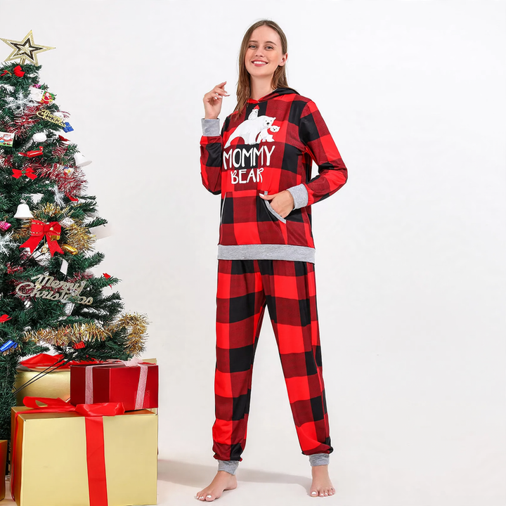 Weihnachts-Pyjama-Set für die Familie, Strickoptik-Druck