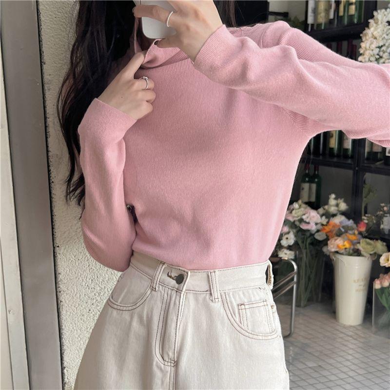 Damen Strickpullover, Rollkragen, körpernah
