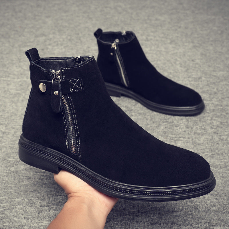 Herren Chelsea-Stiefel, Wildleder-Optik, gefüttert