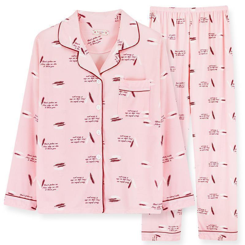 Damen-Pyjama-Set, langärmelig, kariert, gemütliche Hauskleidung