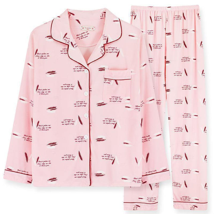Damen-Pyjama-Set, langärmelig, kariert, gemütliche Hauskleidung