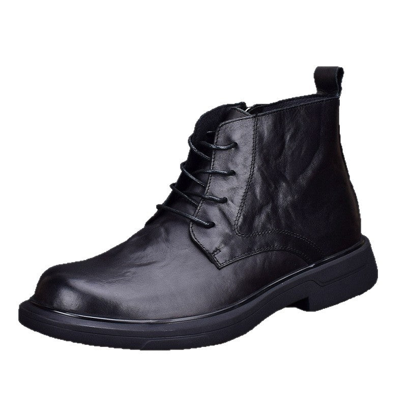 Gefütterte Herren-Lederstiefel für den Winter