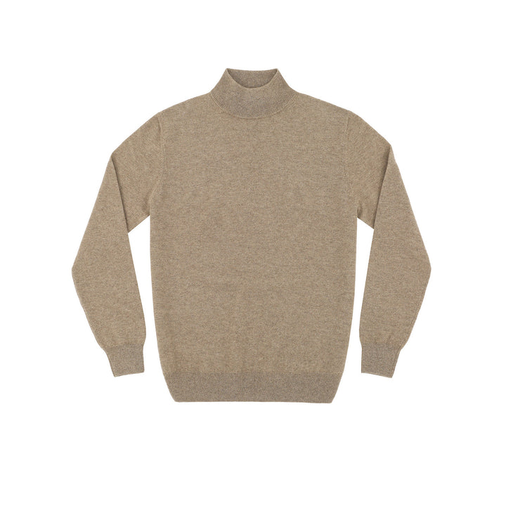 Herren-Strickpullover, Stehkragen, körperbetont