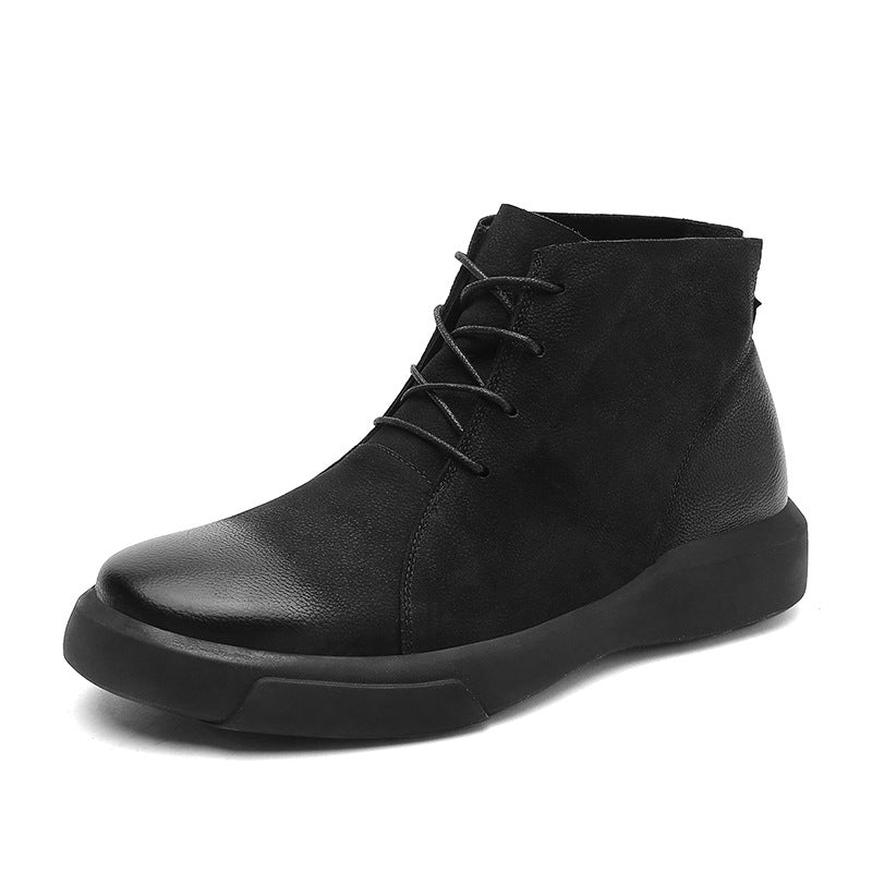 Herren-Martinstiefel aus Leder, knöchelhoch, robust