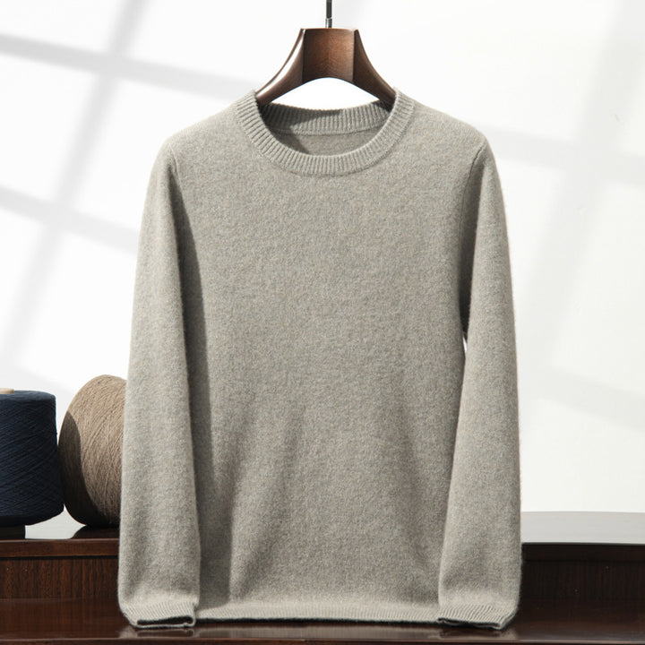 Herren-Kaschmirpullover, Stehkragen, dickes Strickdesign