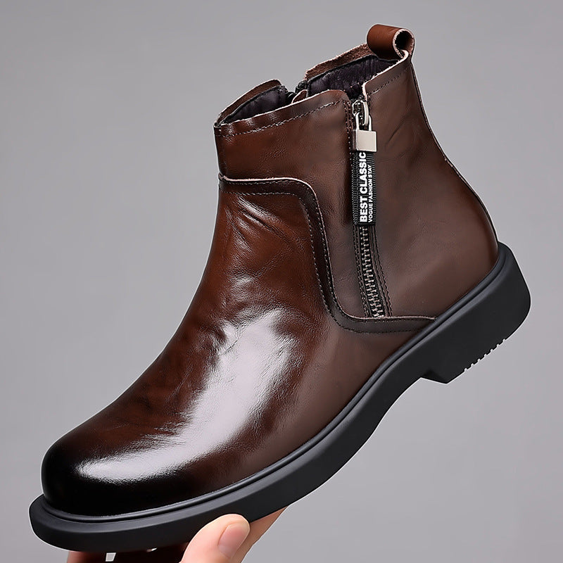 Herren-Chelsea-Stiefel aus Rindsleder, gefüttert