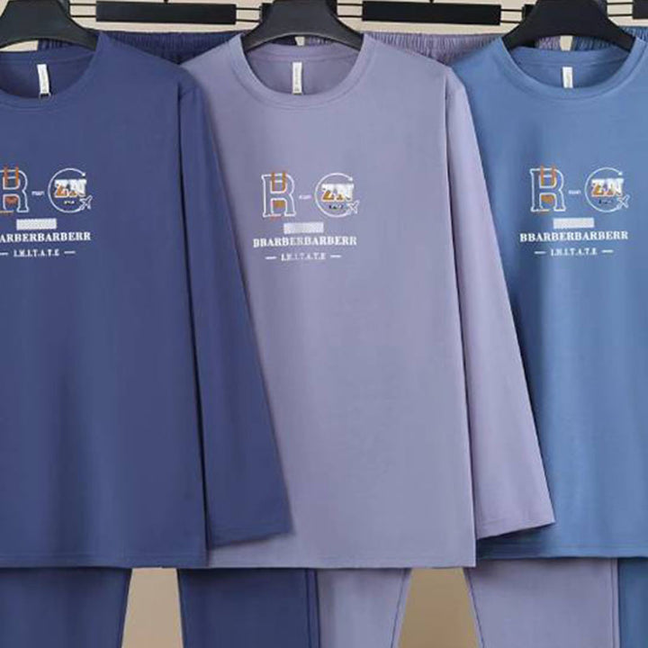 Herren-Pyjama-Set aus gekämmter Baumwolle, elastisch