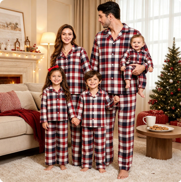 Familien-Schlafanzug-Set, kariert
