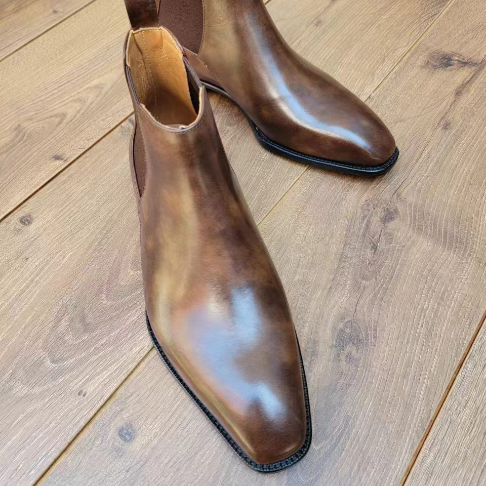 H509 Herren-Chelsea-Stiefel aus Leder