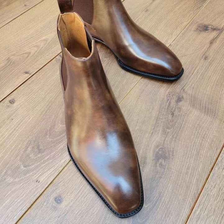 H509 Herren-Chelsea-Stiefel aus Leder
