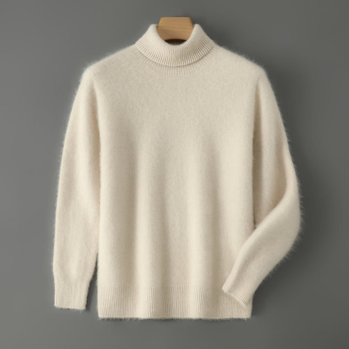 Herren-Pullover aus 100% Wolle mit Stehkragen