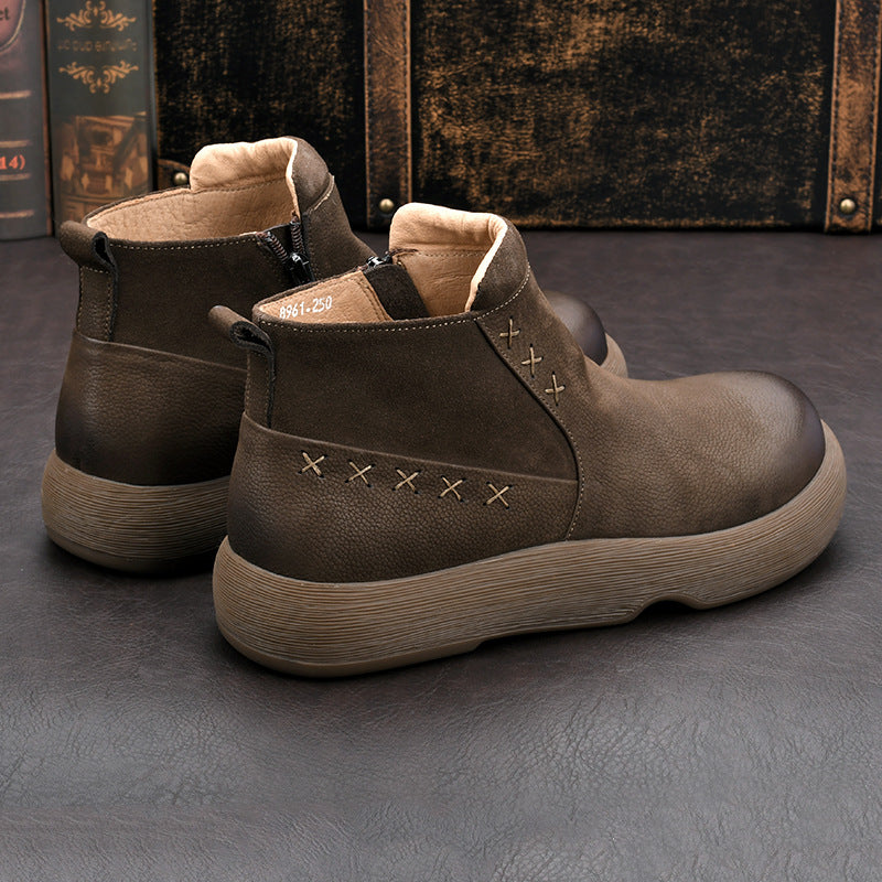 Herren Chelsea-Stiefel aus Echtleder, gefüttert, mit Reißverschluss