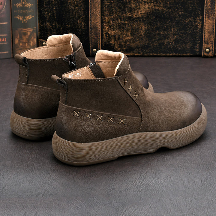 Herren Chelsea-Stiefel aus Echtleder, gefüttert, mit Reißverschluss