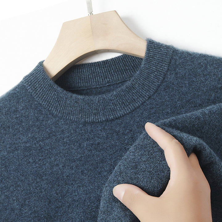 Herren-Kaschmirpullover, einfarbig, wärmend