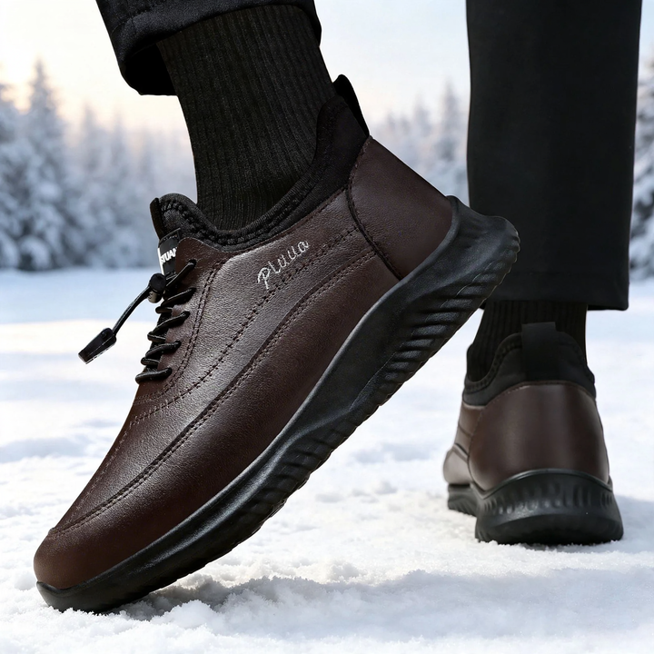 Gefütterte Herren-Winterstiefel mit Plateausohle