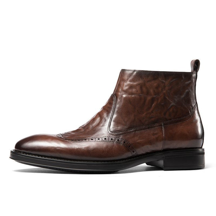 Herren-Lederstiefel, Business-Casual, gefüttert