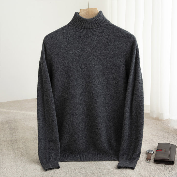 Herren-Rollkragenpullover aus 100% Wolle, nahtlos