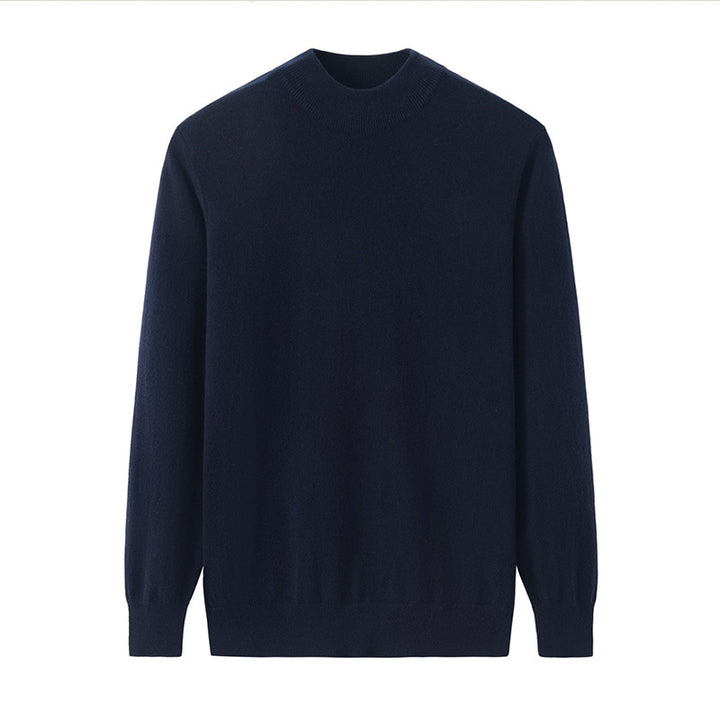 Herren-Kaschmirpullover, Stehkragen, locker geschnitten
