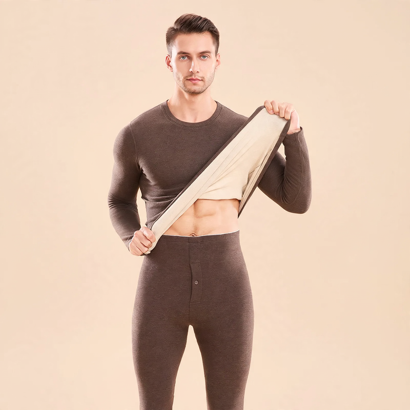 Thermo-Unterwäsche-Set, gefüttert, mit Seide und Wolle