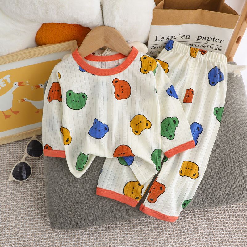 Kinder-Pyjama-Set, langärmelig, Baumwolle, leicht