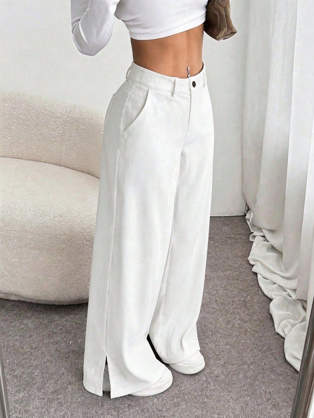 Retro Cord-Hose mit geradem Bein