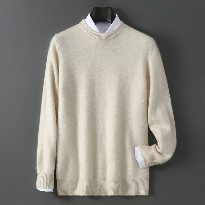 Herren-Strickpullover, Rundhals, locker