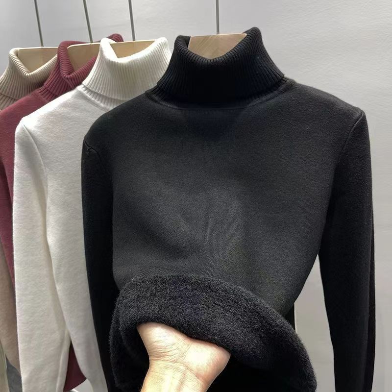 Herren-Strickpullover mit Fleecefutter und Stehkragen