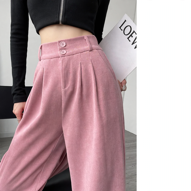 Damen-Cordhose, weit geschnitten, gefüttert