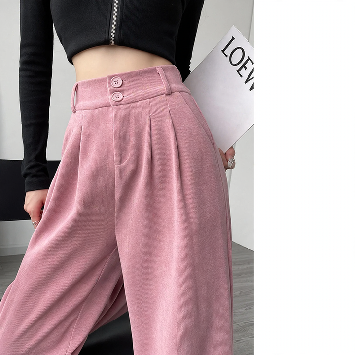 Damen-Cordhose, weit geschnitten, gefüttert