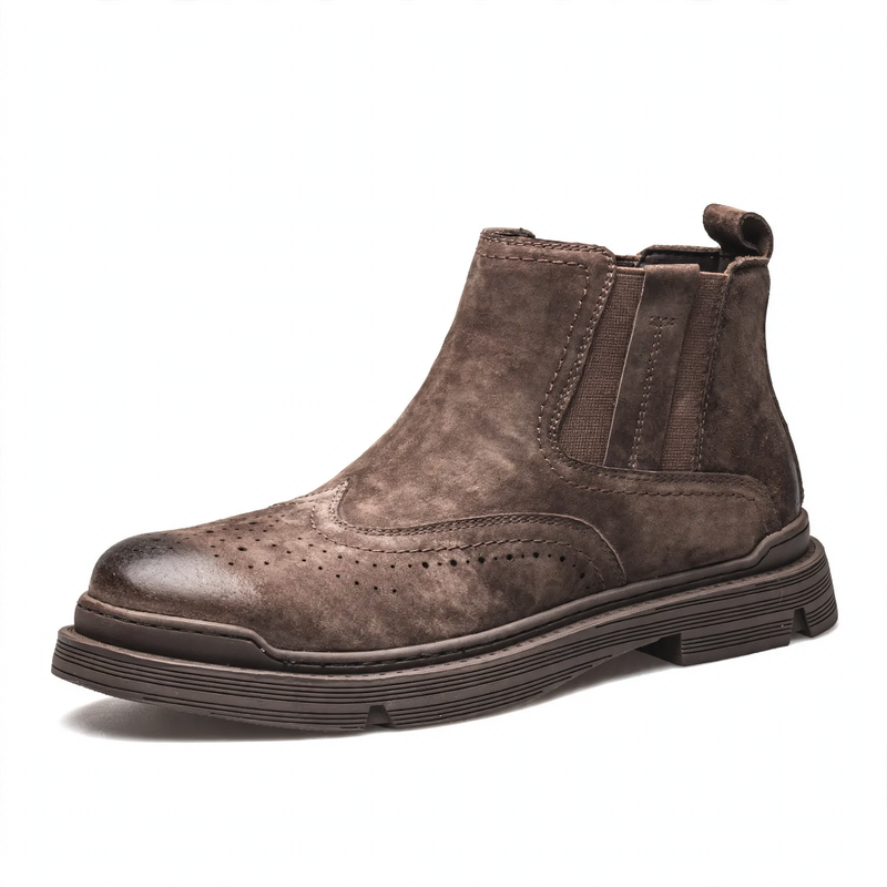 Herren-Chelsea-Boots aus Leder, gefüttert, flach