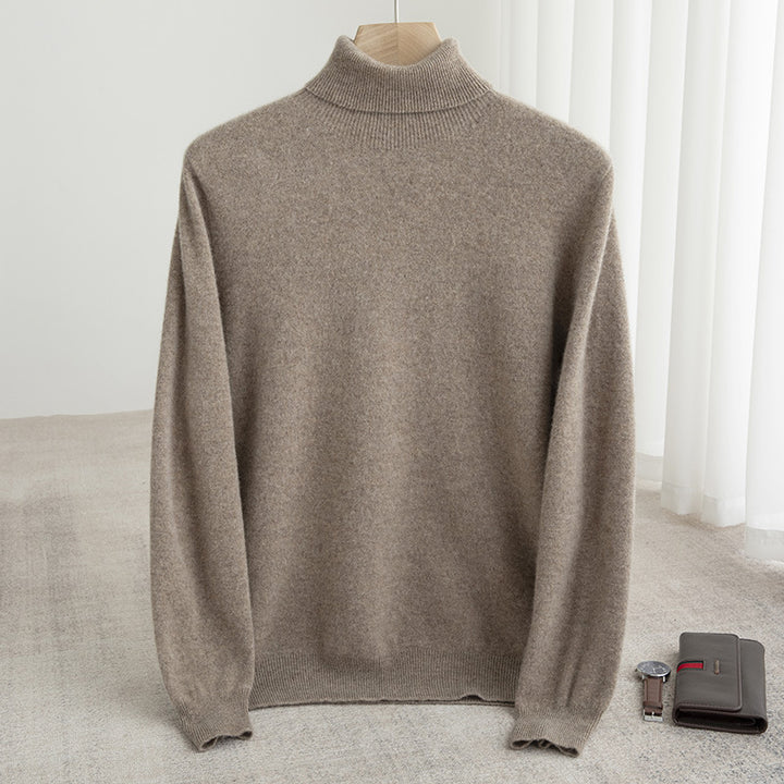 Herren-Rollkragenpullover aus 100% Wolle, nahtlos