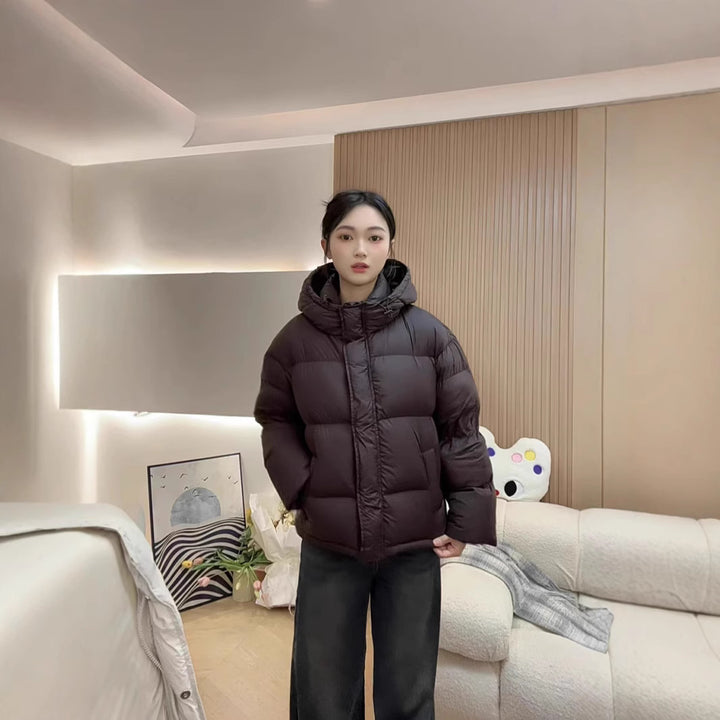Kurze Daunenjacke mit Kapuze für Damen
