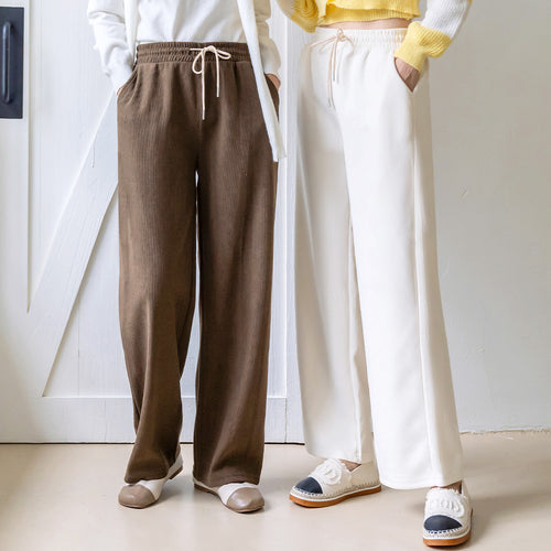 Kord-Hose mit weitem Bein, hoch tailliert, Herbst/Winter