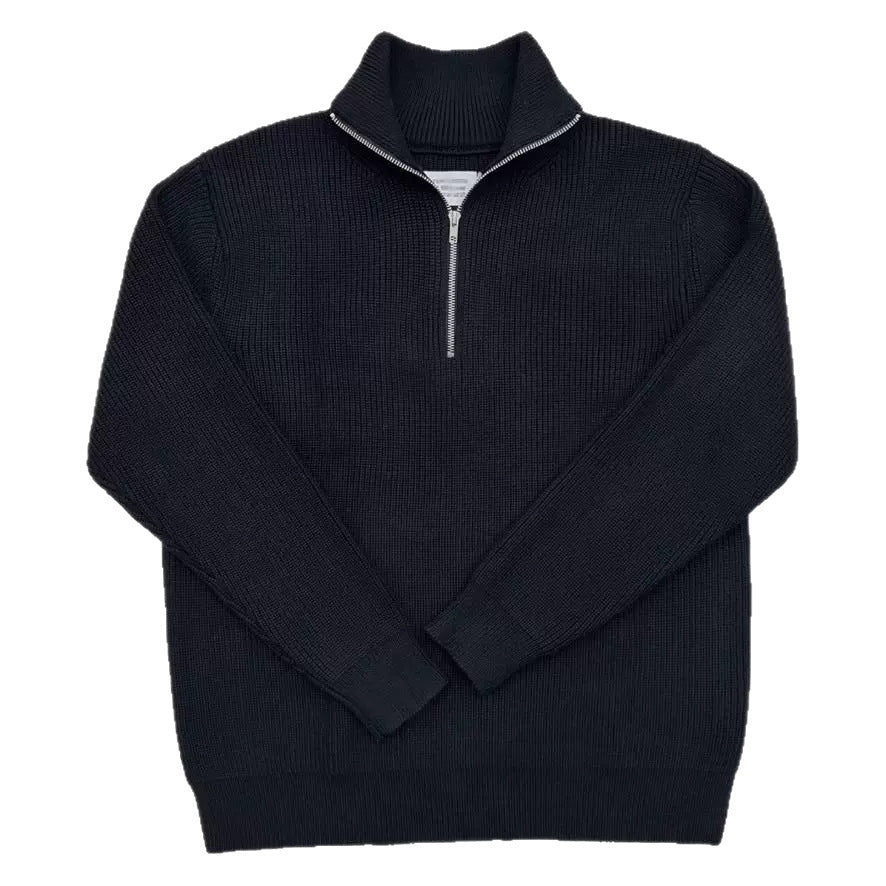 Unisex-Strickpullover mit Reißverschluss, Baumwollmischung