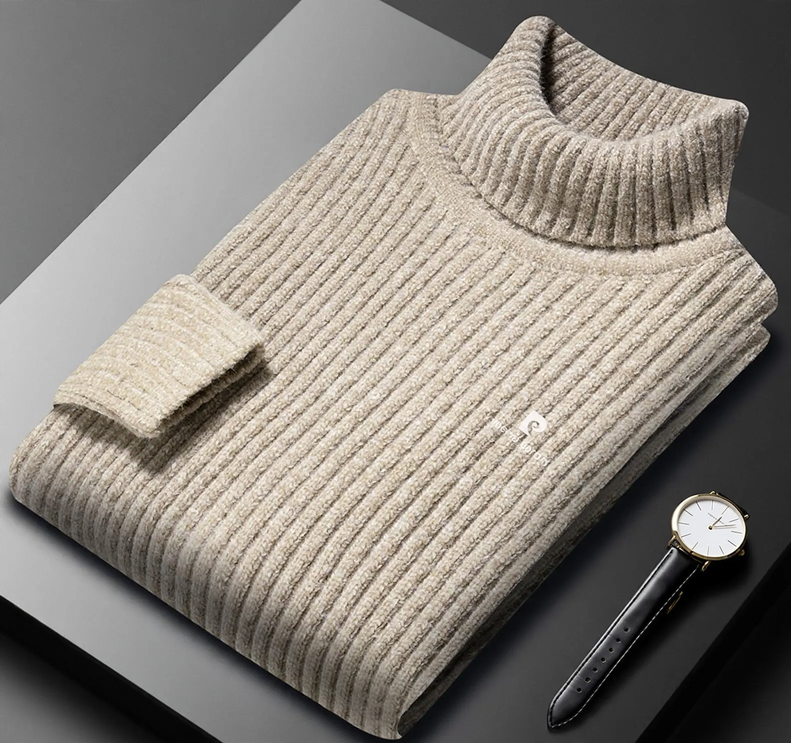 Herren-Winterpullover, gefüttert, mit Rollkragen