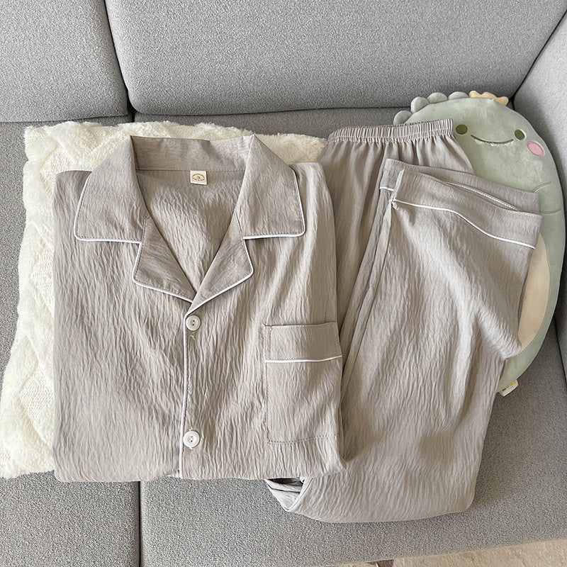 Herren-Pyjama-Set aus Baumwollmusselin, atmungsaktiv
