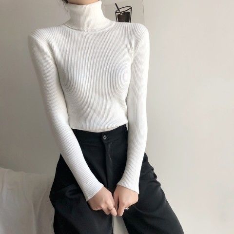 Körpernaher Damen-Rollkragenpullover